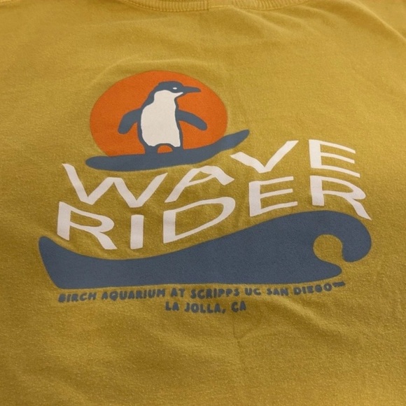 Surfing Penguin Yellow Graphic T-Shirt, Youth Large, from Birch Aquarium - Picture 5 of 5